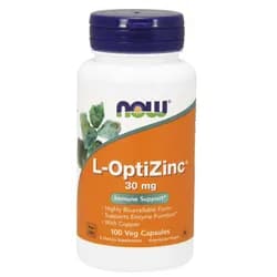 NOW L-OptiZinc Zinek + Měď, 30 mg, 100 rostlinných kapslí