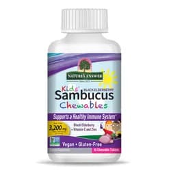 Nature's Answer Kid's Sambucus Chewables, žvýkací tablety pro děti, extrakt z černého bezu, 45 ks