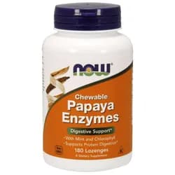 NOW Papaya Enzymes, přírodní trávící enzymy, 180 pastilek