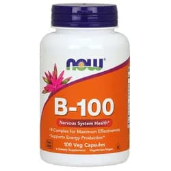 NOW Vitamin B-100 Complex, 100 rostlinných kapslí