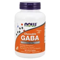 NOW GABA (kyselina gama-aminomáselná) 500 mg + Taurin, Inositol a L-Theanin, 90 žvýkacích kapslí
