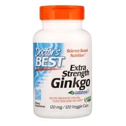 Doctor’s Best Extra Strength Ginkgo extract, 120 mg, 120 rostlinných kapslí