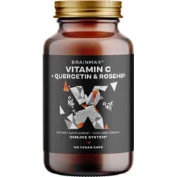 BrainMax®  Vitamin C & Quercetin, Rose Hip, 100 rostlinných kapslí
