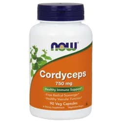 NOW Cordyceps 750 mg (Organic), 90 kapslí