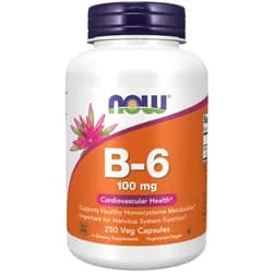 NOW Vitamin B6 Pyridoxin, 100 mg, 250 kapslí