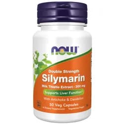 NOW Double Strength Silymarin milk thistle extract (extrakt z ostropestřce s artyčokem a pampeliškou), 300 mg, 50 rostlinných kapslí