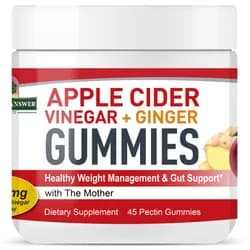 Nature's Answer Apple Cider Vinegar + Ginger Gummies, jablečný ocet se zázvorem, 45 gumových bonbónů