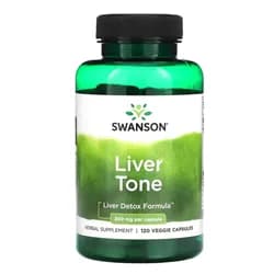 Swanson Tone Liver Detox Formula, podpora jater, 300 mg, 120 rostlinných kapslí